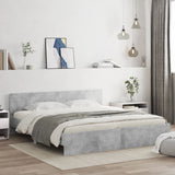 Bed Frame with LED without Mattress Concrete Grey 180x200 cm Super King 3207591