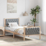 Bed Frame with Headboard Light Grey 80 x 200 cm Fabric 878429