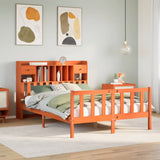 Bookcase Bed without Mattress Wax Brown 160x200 cm Solid Wood Pine 3321763