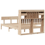 ZNTS Bookcase Bed without Mattress 120x190 cm Small Double Solid Wood Pine 3321822