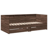 Daybed with Drawers without Mattress Brown Oak 90x190 cm Single 3280859