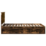 Bed Frame Smoked Oak 120 x 190 cm Solid Pine Wood 3411041
