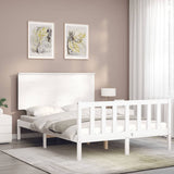 Bed Frame without Mattress White 140x190 cm Solid Wood Pine 3193382