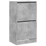 Shoe Cabinet with 2 Flip-Drawers Concrete Grey 60x42x108 cm 3214388