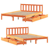 Bed Frame without Mattress Wax Brown 120x200 cm Solid Wood Pine 3301492