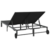 Sunbed Black 206 x 115 x 75 cm Poly Rattan 42004133