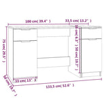 Desk with Side Cabinet Grey Sonoma Engineered Wood 3115914