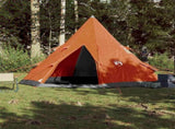 Camping Tent Tipi 4-Person Orange Waterproof 94382