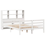 Bookcase Bed without Mattress White 140x200 cm Solid Wood Pine 3322238