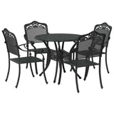 Garden Dining Set 5 pcs Black Aluminium 3334701