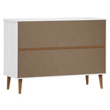Drawer Cabinet MOLDE White 113x40x80 cm Solid Wood Pine 350508