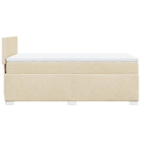 Box Spring Bed with Mattress Cream 100x200 cm Fabric 3285797