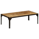 Coffee Table Solid Rough Mango Wood and Steel 110 cm 246631