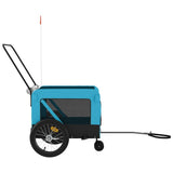 Pet Bike Trailer Blue and Black Oxford Fabric and Iron 93939