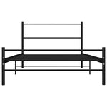 ZNTS 284689 Bed Frame without Mattress Black Metal 100x200 cm