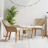 Garden Chair 2 pcs Beige 62.5 x 55 x 82 cm Poly Rattan 42006215