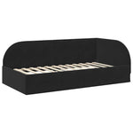 Corner Bed Frame with Headboard Black 90 x 200 cm Velvet 42016651