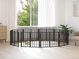 Dog Gate 10 pcs Black 60 x 60 cm Galvanised Steel 892023
