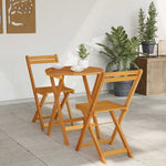 Garden Bistro Set with Cushion 3 pcs Brown Solid acacia wood 4105500