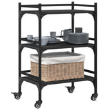 Kitchen Trolley Black 50x35x75.5 cm Engineered Wood 842346