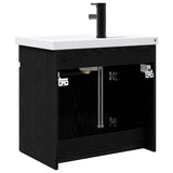 Bathroom Vanity Unit with Tap Black Oak 61 x 40 x 74.5 cm 889538