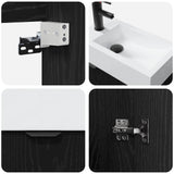 Bathroom Vanity Unit with Tap Black Oak 45.5 x 22.5 x 84 cm 889426