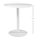 75H x 70cm Two-Person Minimalistic Dining Table - White T3398P343161