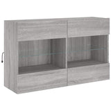 TV Wall Cabinet with LED Lights Grey Sonoma 98.5x30x60.5 cm 837111