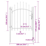 ZNTS Garden Gate Steel 1x2 m White 143065