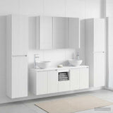 Bathroom Furniture Set 6 pcs White Engineered Wood and Glass 3407215