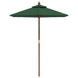 Garden Parasol with Wooden Pole Green 196x231 cm 363160