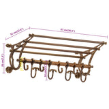 Luggage Rack with Coat Hangers Wall Mounted Aluminium 357833