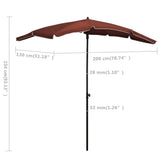 Garden Parasol Terracotta Fabric , steel 315556