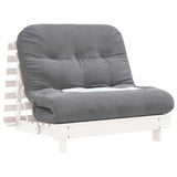 Futon Sofa Bed with Mattress White 100x206x11 cm Solid Wood Pine 846767