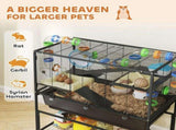 3 Tier Large Hamster Cage on Wheels with 17 cm Deep Tray, Storage Shelf for Syrian, Gerbil, Rats T3398P425335