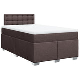 Box Spring Bed with Mattress Dark Brown 120x190 cm Fabric 3285844