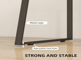 Computer Desk, Writing Desk with Cabinet, Drawer, Metal Legs, Work Table for Home Office Study, T3398P423539