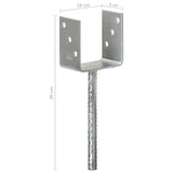 Fence Anchors 6 pcs Silver 10x6x30 cm Galvanised Steel 145318