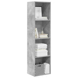 Bookcase Concrete Grey 40x30x152 cm Engineered Wood 857879