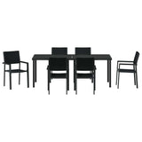 Garden Dining Set 7 pcs Black Powder-Coated Steel 3379154