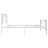 Metal Bed Frame without Mattress with Footboard White 90x200cm 352540