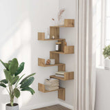 Wall Corner Shelf Artisian Oak 45x45x147 cm Engineered Wood 852644