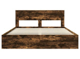Bed Frame with Storage Smoked Oak 150 x 200 cm Solid Pine Wood 3409747
