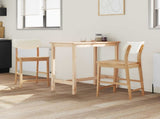 Dining Chairs 2 pcs Natural 48 x 49 x 95 cm Solid Rubber Wood 42020477