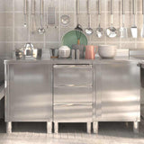 Commercial Kitchen Cabinets 3 pcs Stainless Steel 3083720