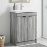 Bathroom under Sink Cabinet Grey Sonoma 56 x 37.5 x 81 cm 890100
