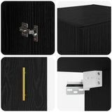 Wall Mounted Cabinet Black Oak 34.5 x 34 x 90 cm 882618
