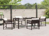 Garden Dining Set 5 pcs Brown Poly Rattan 3380754