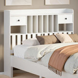 Headboard with Storage White 135 cm Solid Wood Pine 855515