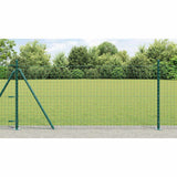 Fence Post with Concrete Base 52 pcs Green Powder-Coated Steel 3350226